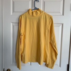 Eddie Bauer Yellow Button-Accent Top
